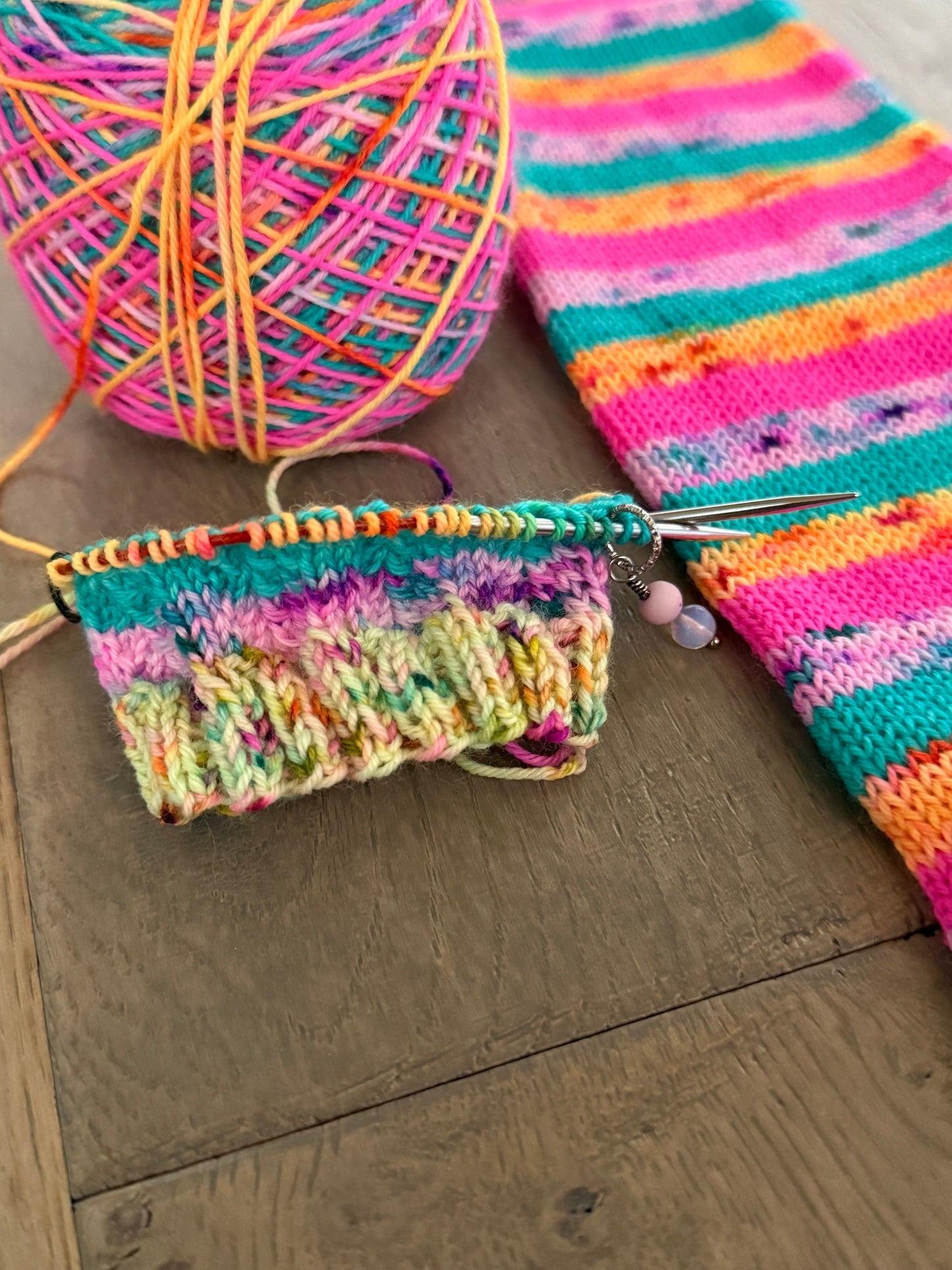 Beach Babe Self Striping Sock Set