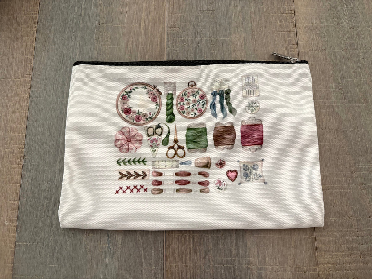 Crosstitch Zippered Pouch