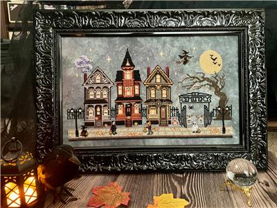 Trick or Treat Town Cross Stitch Pattern