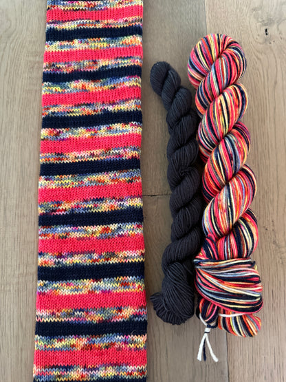 Halloween Block Party self striping sock sets