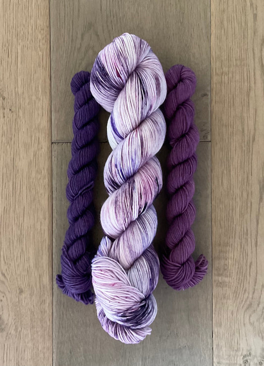 Lilac Bush fingering sock set