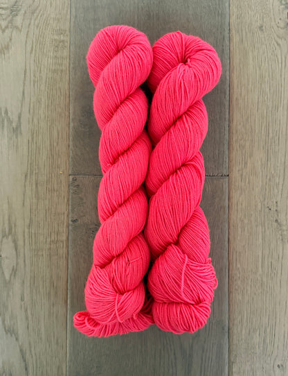 Neon Coral Fingering Yarn