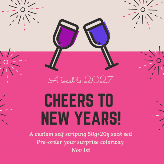 Cheers to 2027-self striping surprise sock set-Pre-order Nov 1st