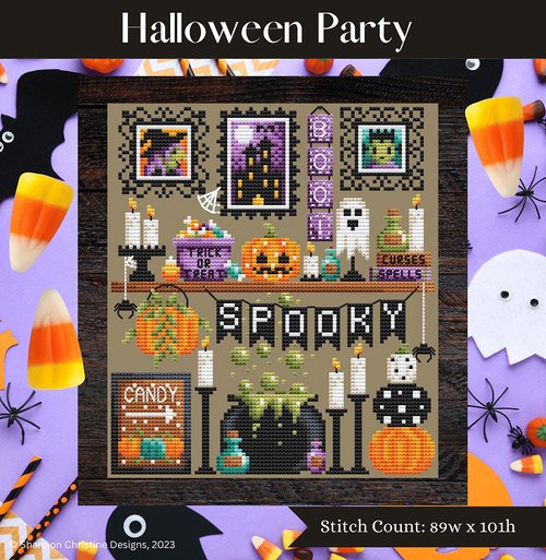 Halloween Party Cross Stitch Pattern