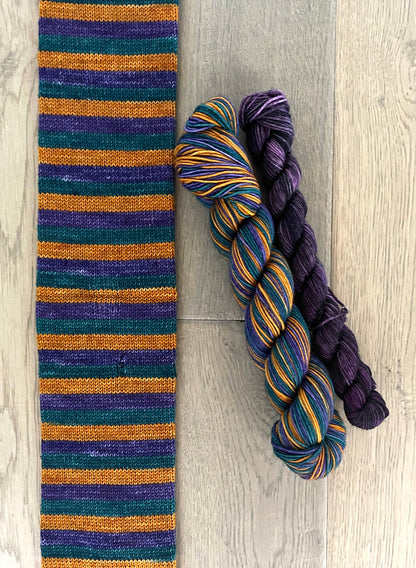 Halloween Block Party self striping sock sets