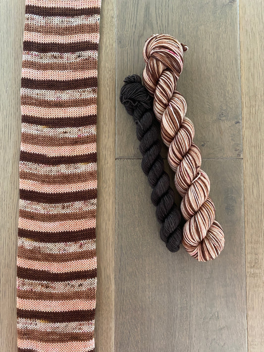 Chocolate Chai Fingering Self Striping Sock Set