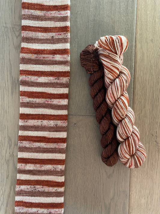Smoked Paprika Self Striping Sock Set