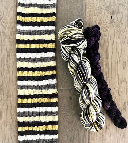 Halloween Block Party self striping sock sets