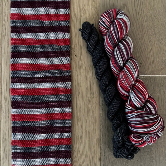 Buffalo Plaid Fingering Self Striping Sock Set
