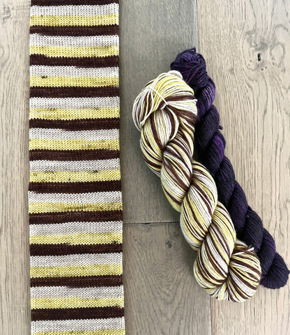 Halloween Block Party self striping sock sets